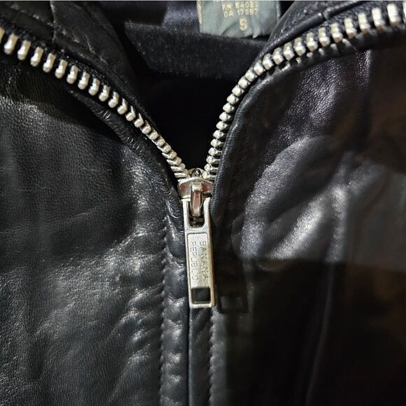 BANANA REPUBLIC Black Leather Jacket- Size Small - Picture 5 of 8